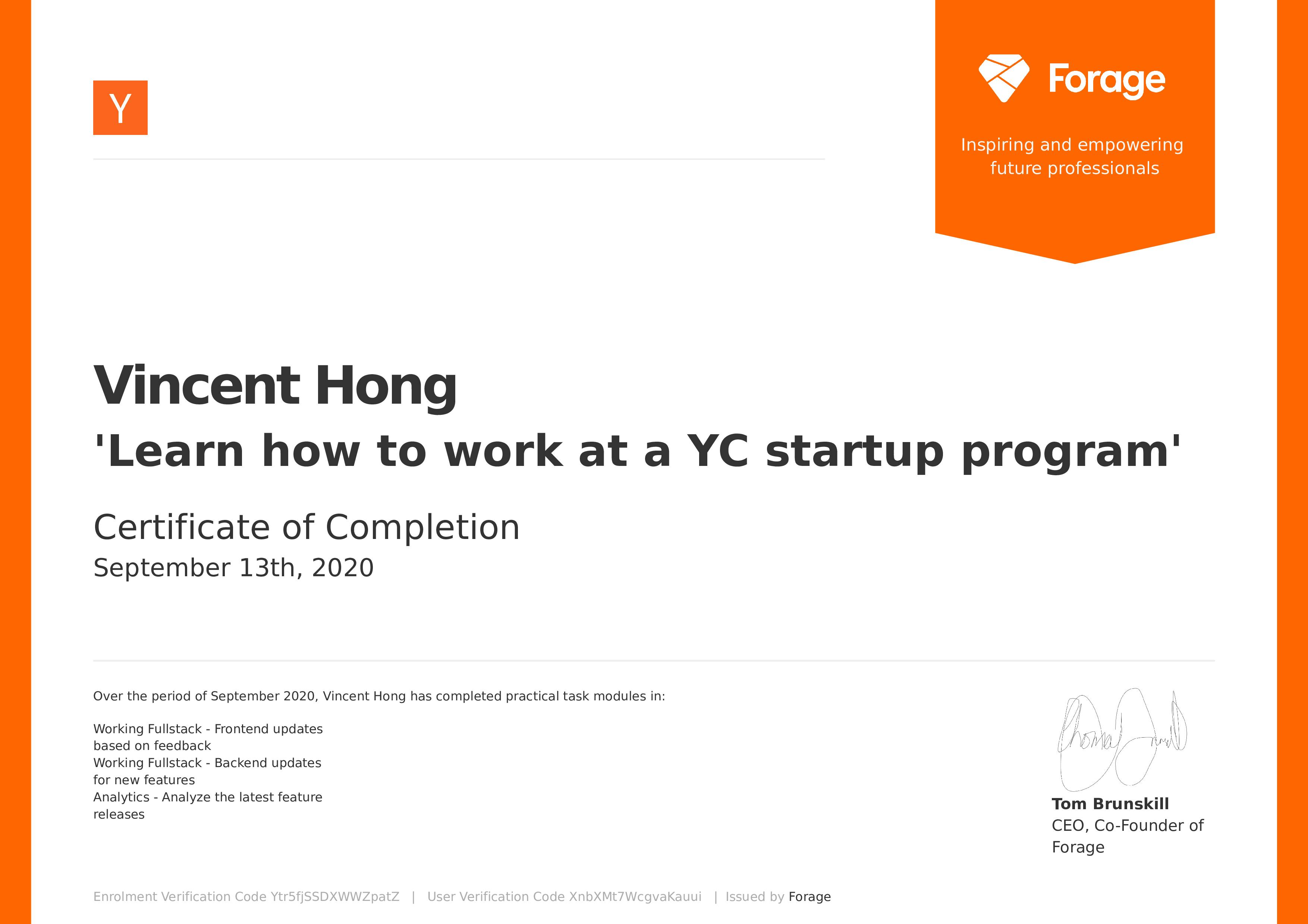 YCombinator Learn How to Work at a YC program